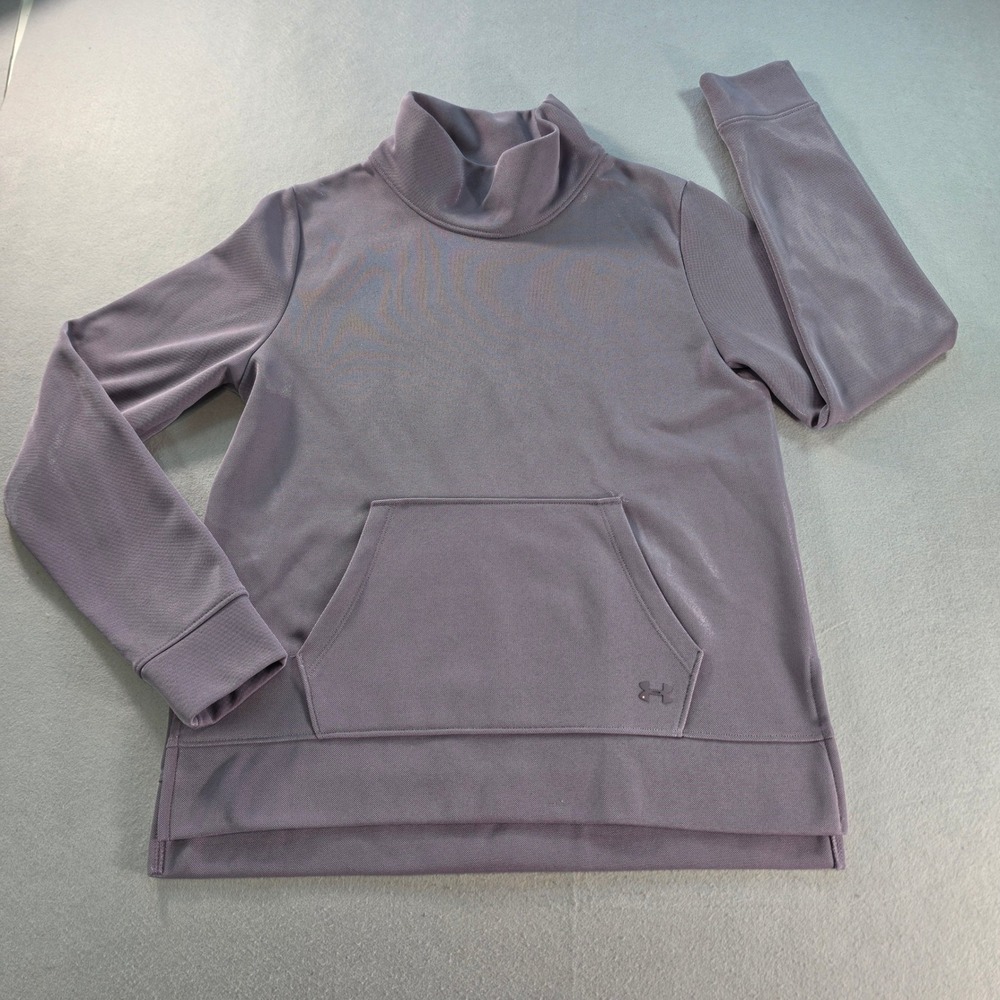 Under Armour ColdGear Winter Layer Women XS Funnel Neck Fleece Sweatshirt Purple